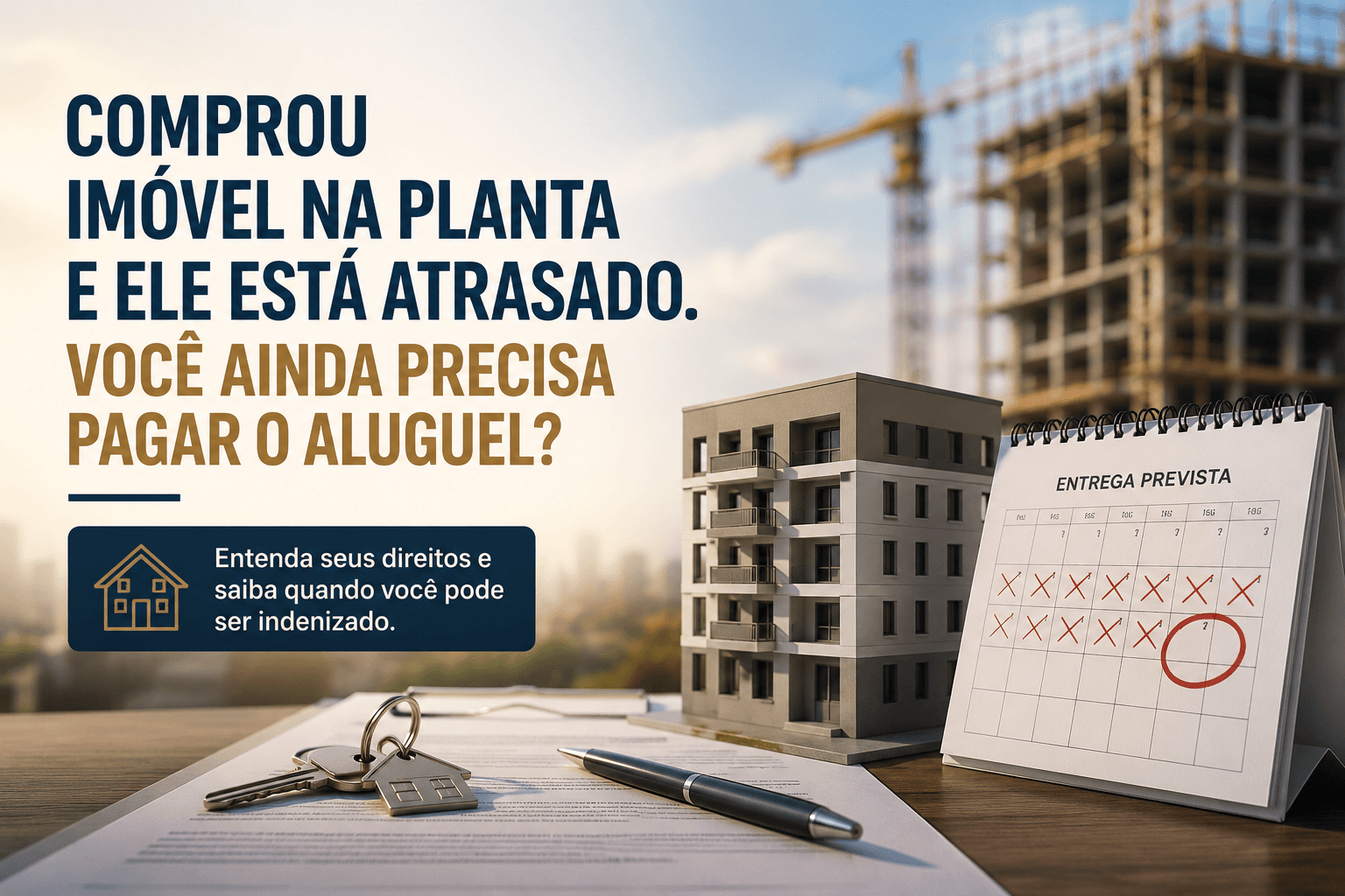 Comprou imóvel na planta e ele está atrasado e você paga aluguel. O que fazer?