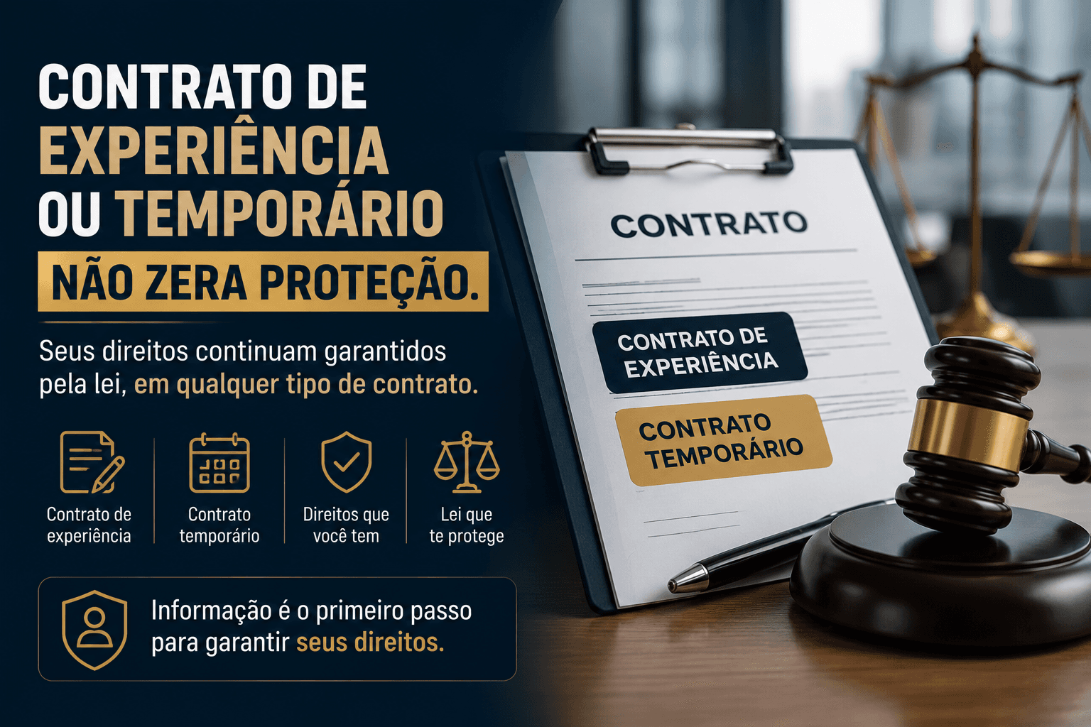 Contrato de experiência ou temporário não elimina direitos: entenda o que a lei garante