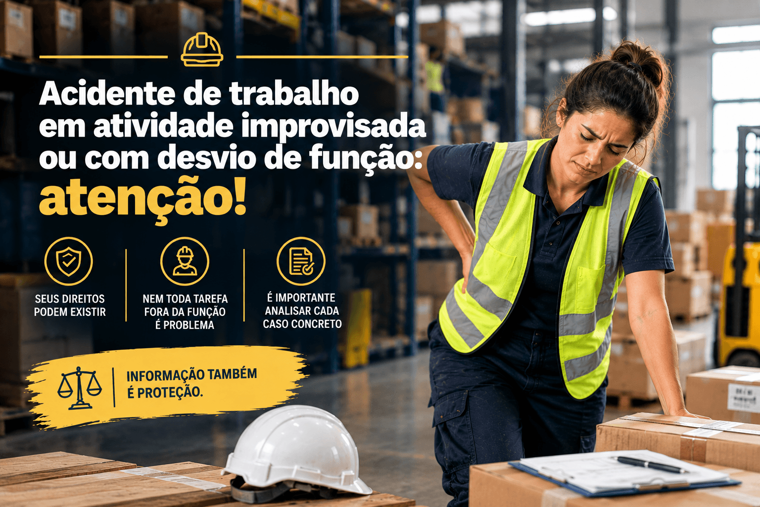 Acidente de trabalho em atividade improvisada ou com desvio de função: atenção!